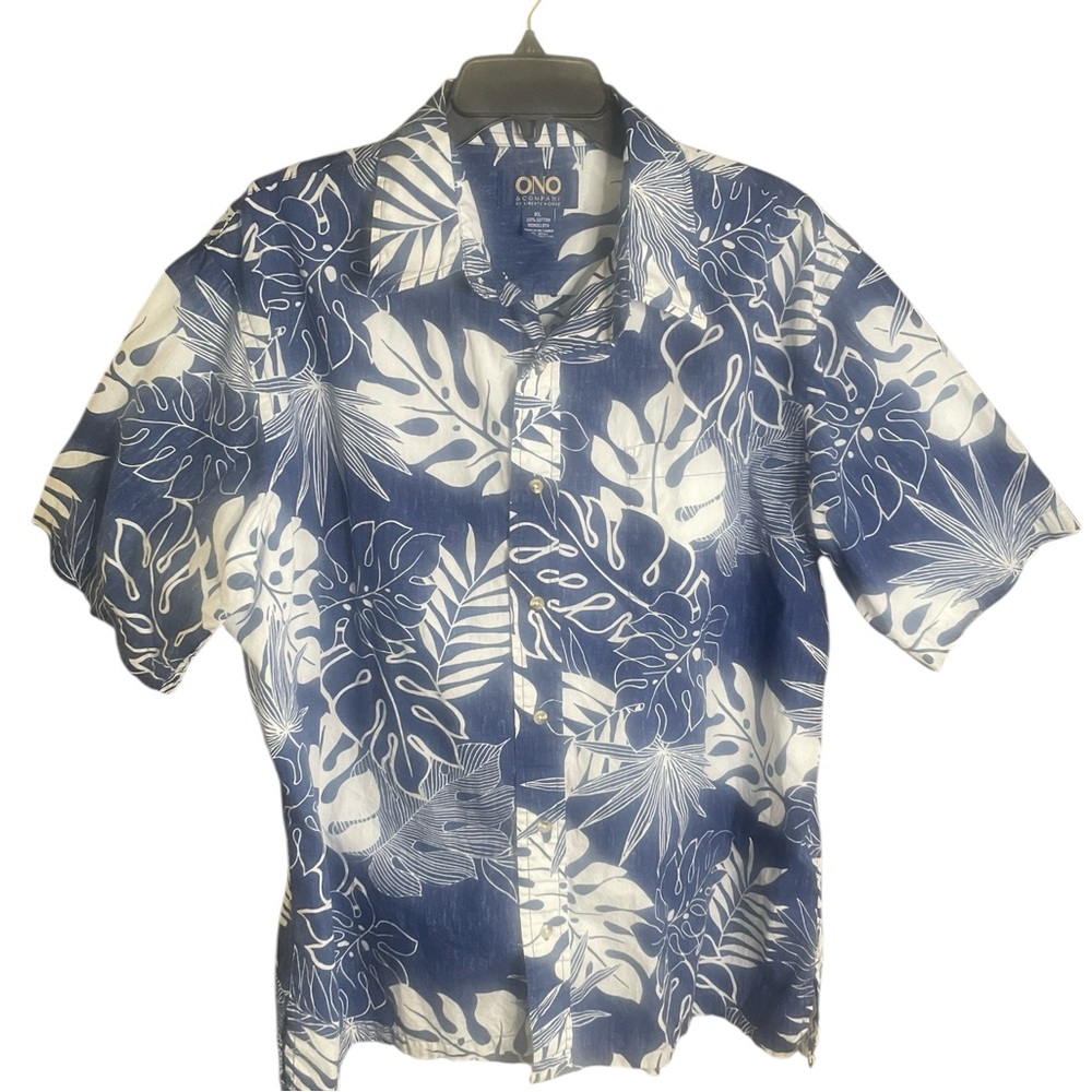 Ono Navy men’s Hawaiian Tropical Short-Sleeve Button-Down Shirt XL